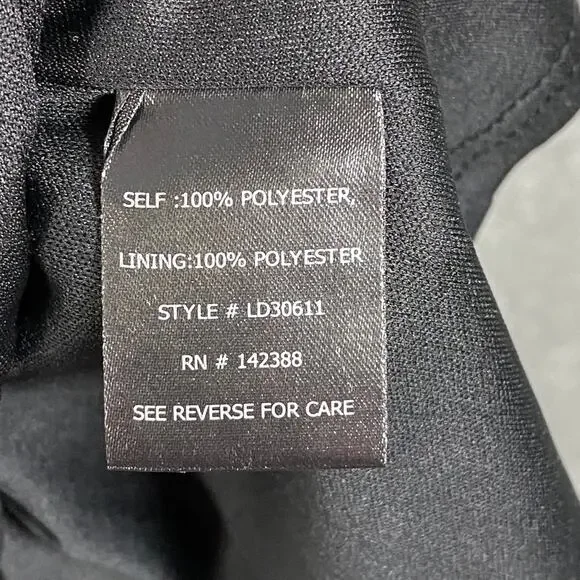 H&M V-Neck Cross Strap Wrap Skirt Fringe Evening Wear Party Dress Black Sz Large - Picture 7 of 9